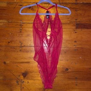 Victoria’s Secret Red Strappy Teddy